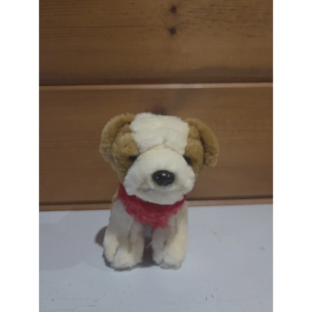 Vintage Animal Alley SOFT White and Tan PUPPY DOG Pink Coat 6